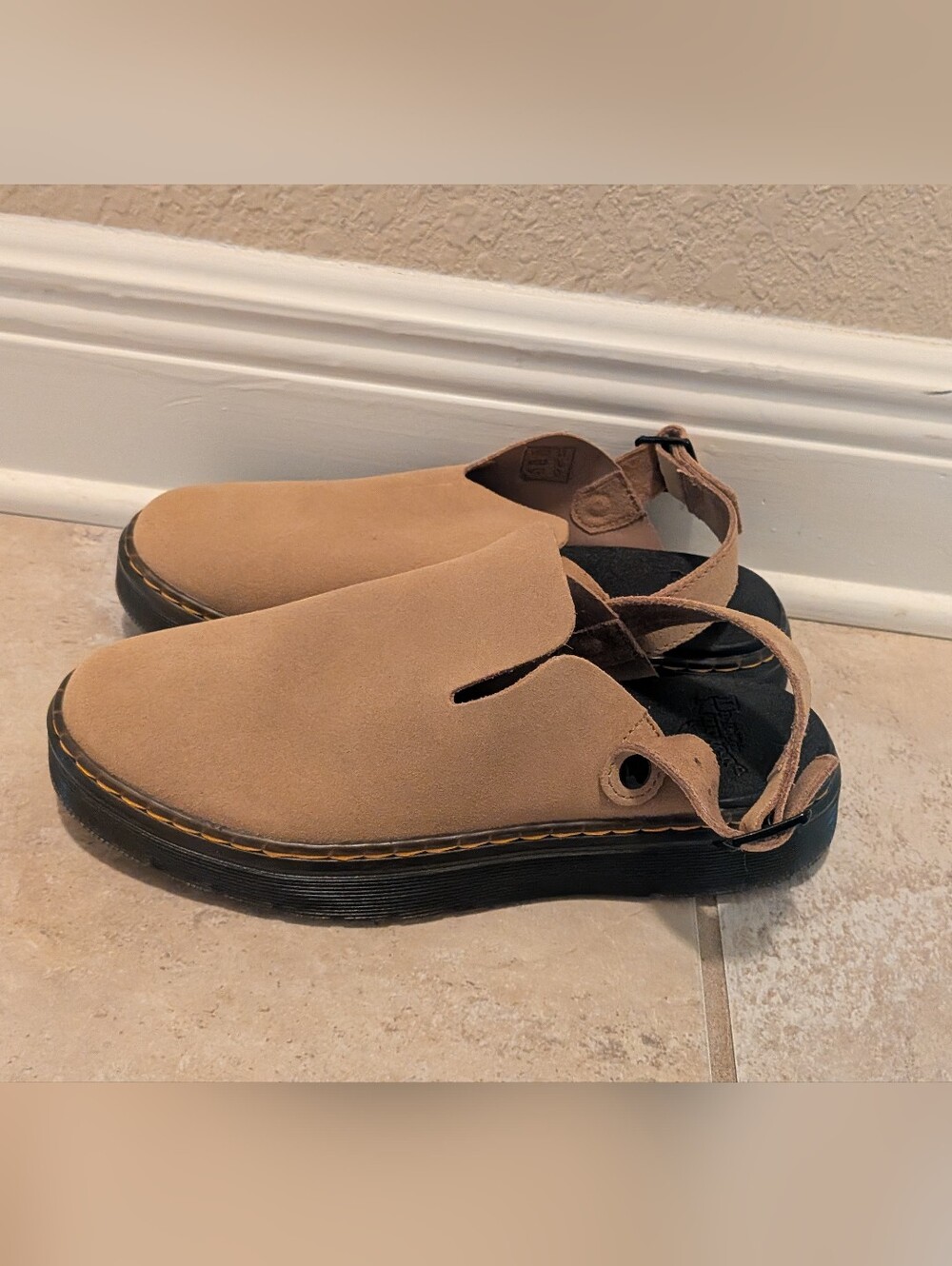 Dr. Martens Tan Suede Slingback Slip-On Loafers